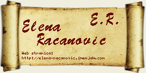 Elena Račanović vizit kartica